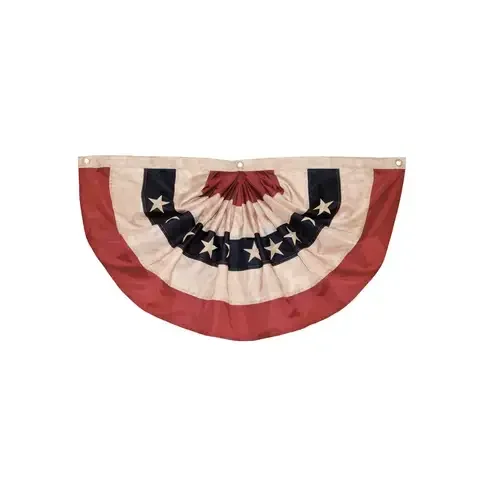 In The Breeze Americana Bunting Pleated Flag 18 in. H X 36 in. W