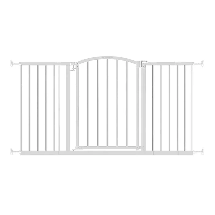 Ingenuity Deluxe Metal Extra Tall Walk Through Arch Dog Gate for Doorways, White