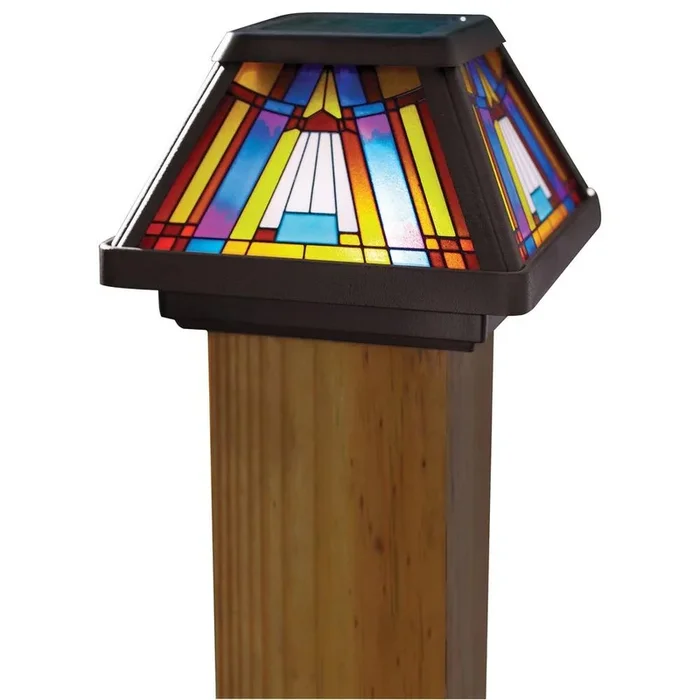 Inglenook Solar Multi-Color Outdoor Integrated LED Post Cap Deck Light