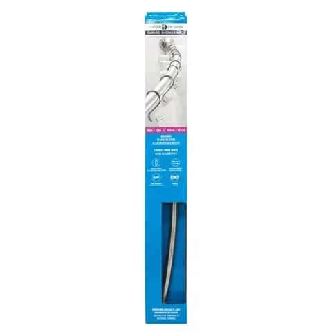 InterDesign Curved Shower Rod 72 in. L Brushed Silver