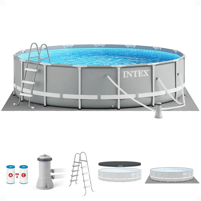Intex 26723EH 15ft x 42in Prism Frame Above Ground Swimming Pool Set with Filter