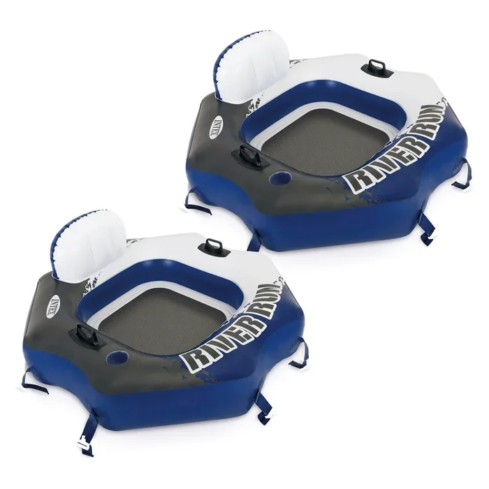 Intex 58854EP River Run Connect Lounge Inflatable Floating Water Tube (2 Pack)