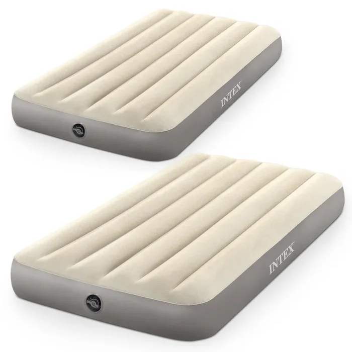 Intex Dura-Beam Standard Series Single Height Inflatable Airbed, Twin (2 Pack)