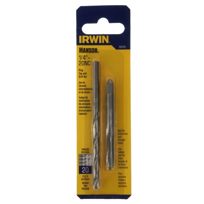Irwin Hanson 80230 1/4″-20NC Plug Tap and 13/64″ Drill Bit Set