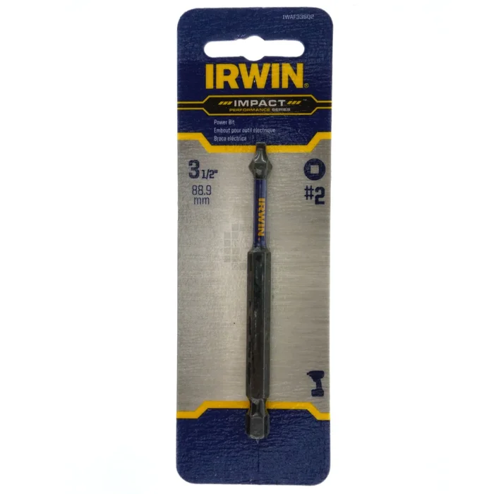 Irwin IWAF33SQ2 #2 Square Impact Performance Series Power Bit, 3-1/2″ Length