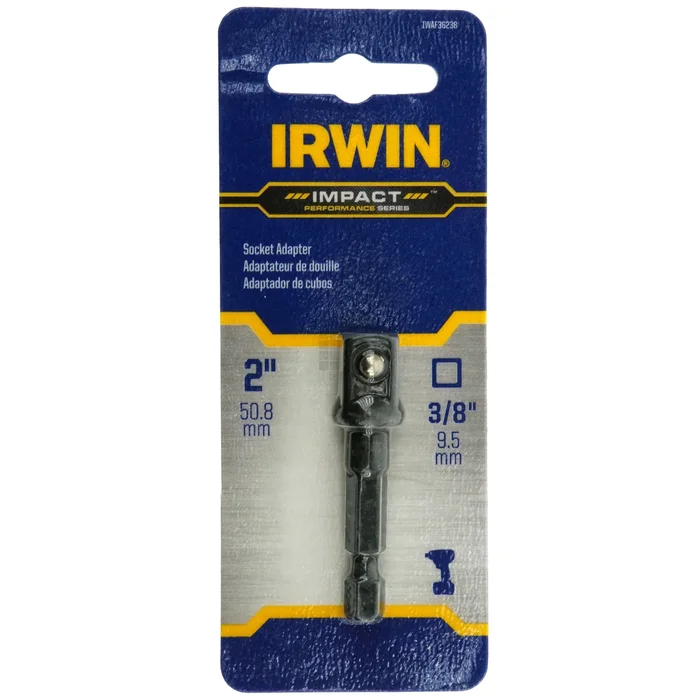 Irwin IWAF36238 1/4″ to 3/8″ Impact Socket Adapter, 2″ Long