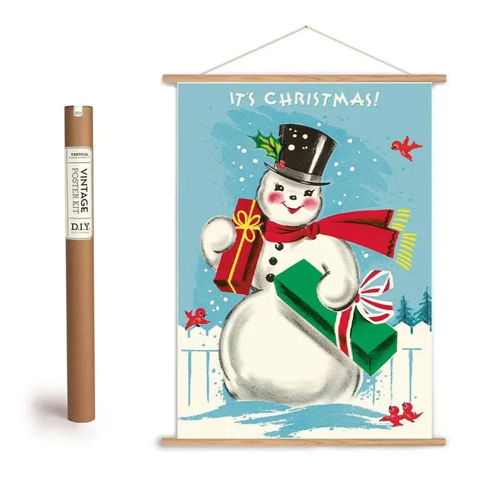 It’s Christmas! Holiday Snowman Art Poster + Hanging Kit