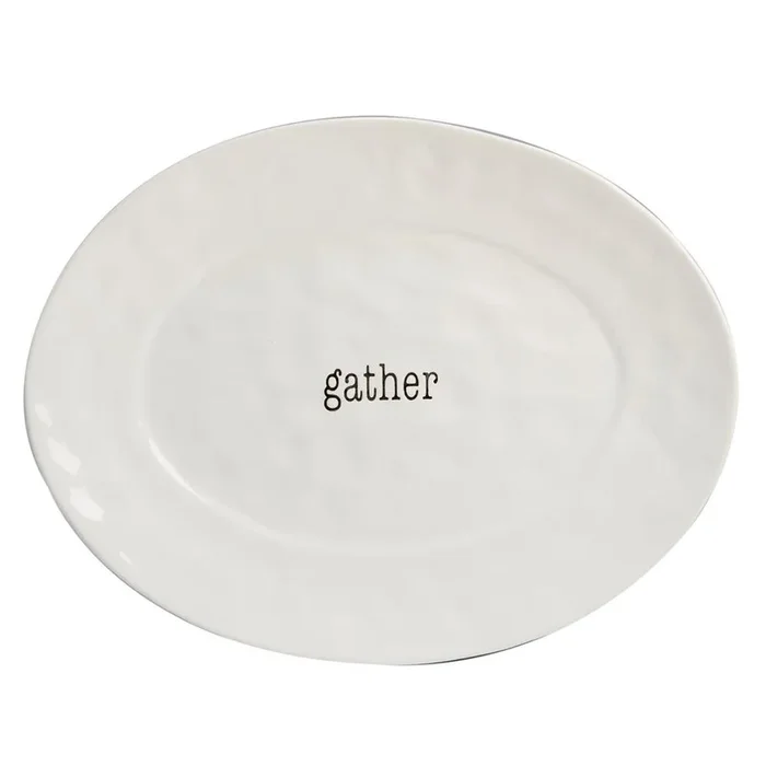 It’s Just Words Multi-Colored 16 in. x 12 in. Ceramic Oval Platter