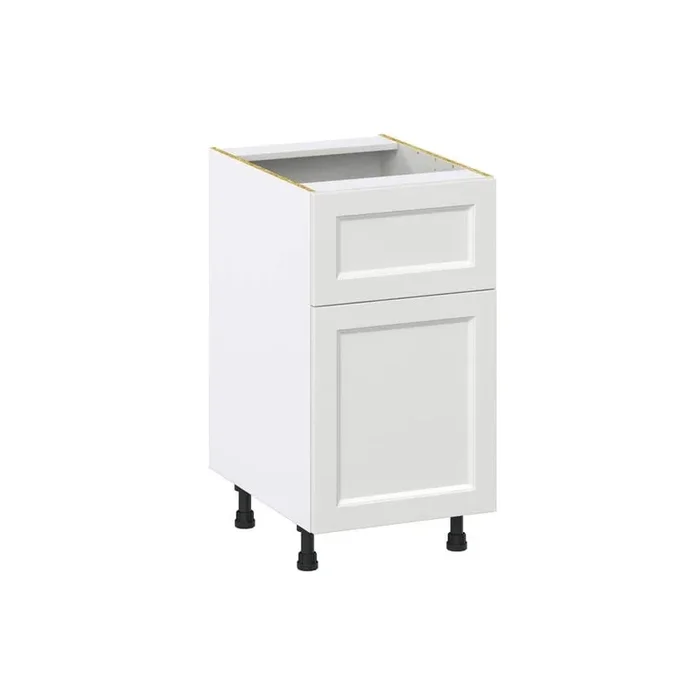 J COLLECTION Alton 18 in. W x 24 in. D x 34.5 in. H Painted White Shaker Assembled Base Kitchen Cabinet with a 10 in. Drawer