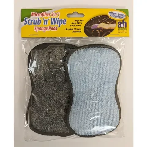 Jacent Scrub ‘n’ Wipe Scrubbing Pads For Multi-Purpose 2 pk