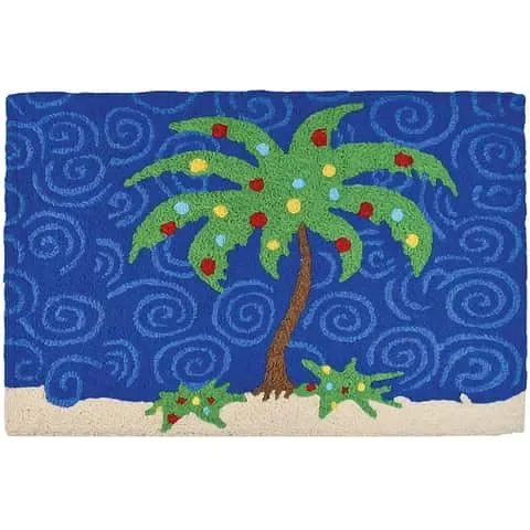 Jellybean 20 in. W X 30 in. L Multi-Color Palm Tree Polyester Accent Rug