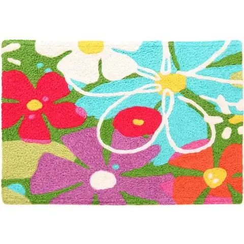 Jellybean 30 in. W X 20 in. L Multi-Color Spring Floral Polyester Accent Rug