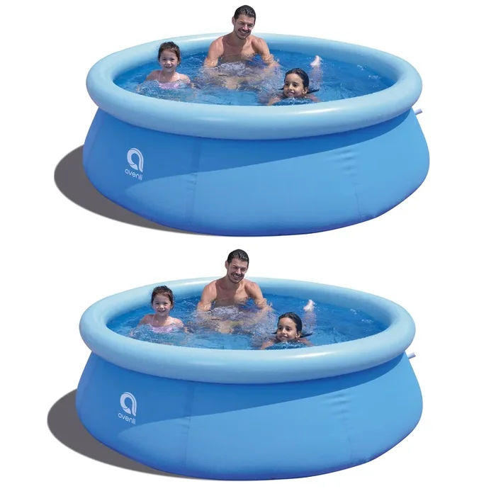 JJLeisure 8′ x 25″ Prompt Set Inflatable Outdoor Backyard Swimming Pool (2 Pack)