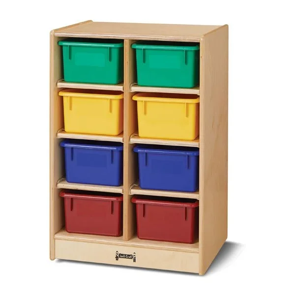 Jonti-Craft 8 Cubbie-Tray Mobile Unit – With Colored Trays