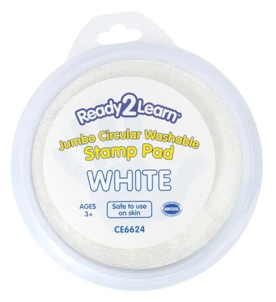 Jumbo Circular Washable Stamp Pad – White