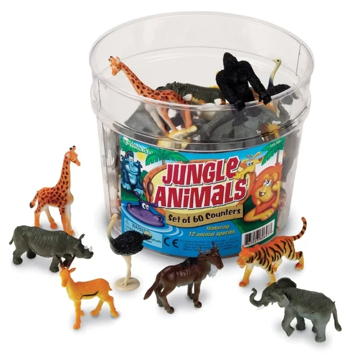 Jungle Animal Counters Set Of 60