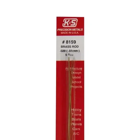 K&S 0.020 in. D X 12 in. L Brass Rod 5 pk