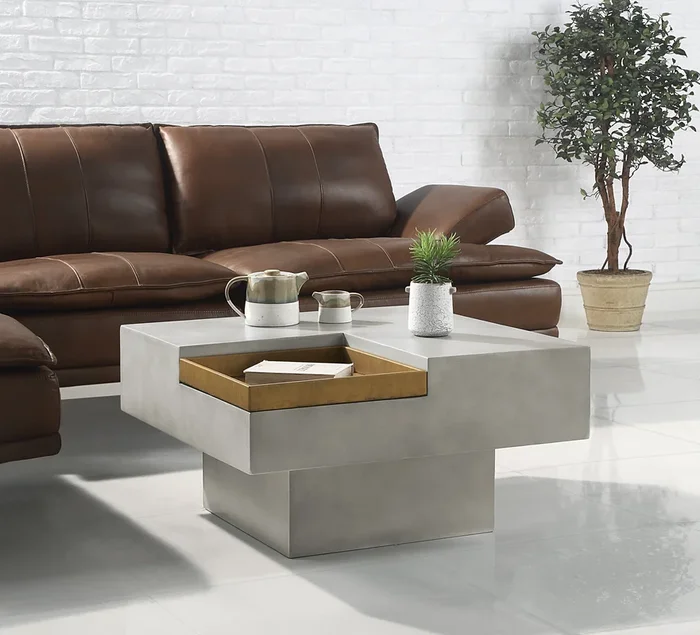 Kailano Coffee Table, Weathered Gray Finish
