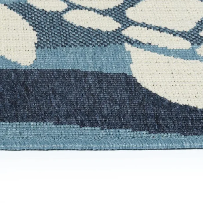 Kaleen Amalie 2 x 8 Light Blue Indoor/Outdoor Animal Print Coastal Runner