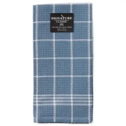 Kane Home Blue Cotton Waffle Weave Kitchen Towel 2 pk