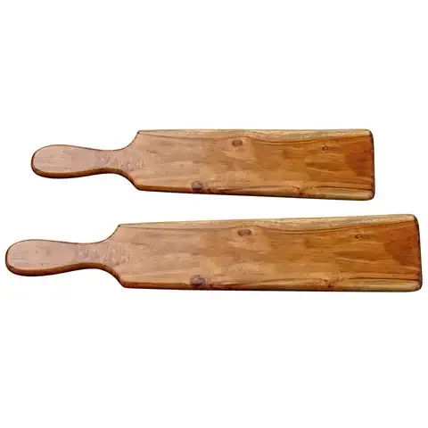 Karma Natural Acacia Wood Flat Appetizer Tray 2 pk