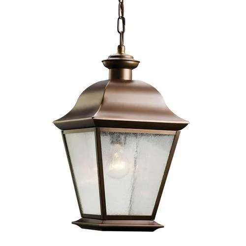Kichler Mount Vernon Olde Bronze Traditional Clear Glass Lantern Pendant Light