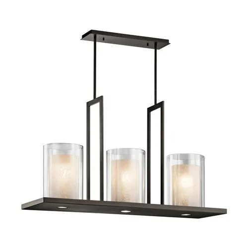 Kichler Triad Olde Bronze Modern/Contemporary Clear Glass Linear Kitchen Island Light