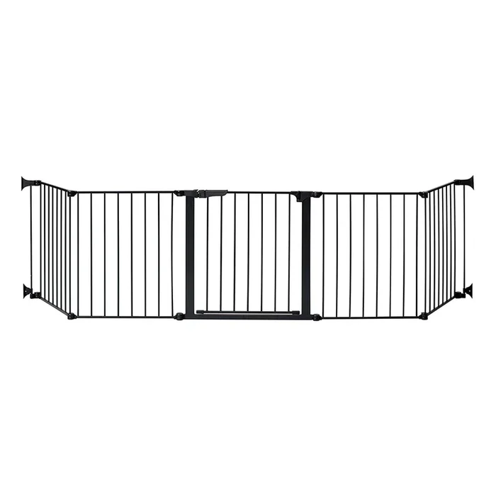 KidCo Custom Fit Auto Closing HearthGate Baby or Fireplace Gate Enclosure, Black