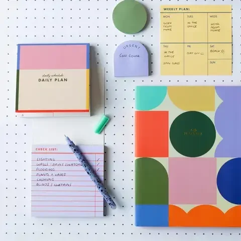 Kikkerland Inkerie 4 in. W X 4 in. L Assorted Sticky Tab Note Pad Set 3 pad