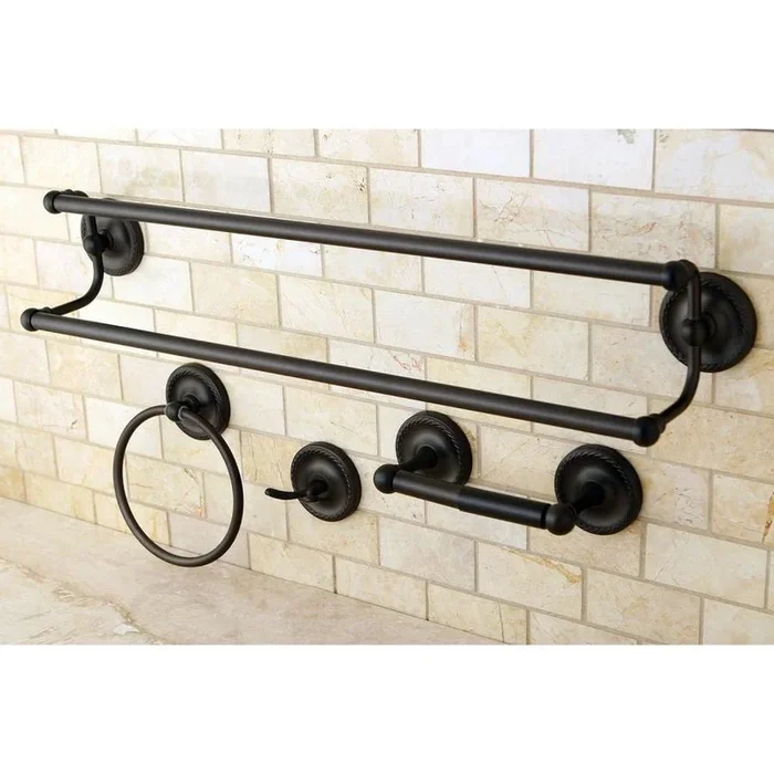 Kingston Brass 4-Piece Laurel Oil Rubbed Bronze Decorative Bathroom Hardware Set