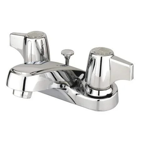 Kingston Brass Americana Centerset with Canopy Handle and Brass Pop-Up, Chrome