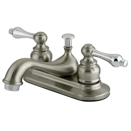 Kingston Brass GKB607AL Water Saving Restoration Centerset Lavatory Faucet with Lever Handles, Satin Nickel with Chrome Trim