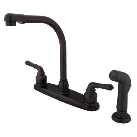 Kingston Brass GKB755SP Water Saving Magellan Centerset Kitchen Faucet with Matching Side Sprayer, Oil Rubbed Bronze