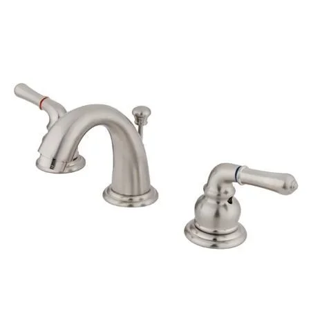 Kingston Brass GKB918 Water Saving Magellan Mini Widespread Lavatory Faucet with Retail Pop-Up, Satin Nickel