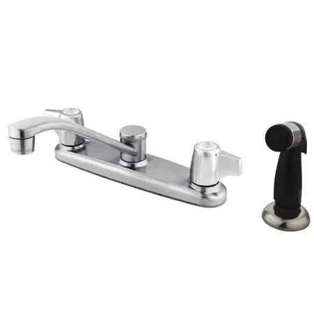 Kingston Brass Magellan Centerset with Canopy Handles and Side Sprayer, Chrome