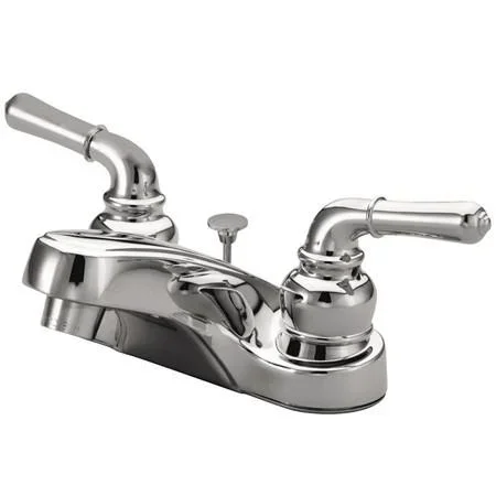 Kingston Brass Magellan Centerset with Lever Handles and Brass Pop-Up, Chrome
