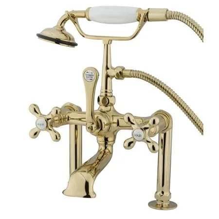 Kingston Brass Vintage 7″ Deck Mount Clawfoot Tub Filler with Hand Shower