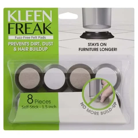 Kleen Freak Felt Self Adhesive Protective Pad Brown Round 1.5 in. W X 1.5 in. L 8 pk