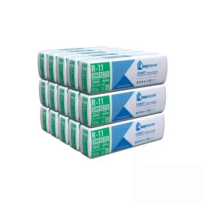 Knauf Insulation Ecobatt R-11 Unfaced Fiberglass Insulation Batts 3.5″ x 15.25″ x 105″ 177.92 SF (15 Bags)