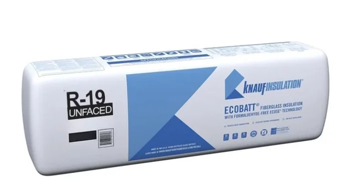 Knauf Insulation Ecobatt R-19 Unfaced Fiberglass Insulation Batts 6.25″ x 23.25″ x 48″ 139.5 SF
