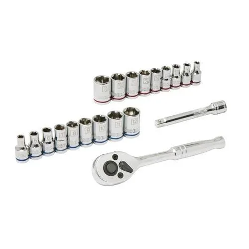 Kobalt 20-Piece Standard (SAE) and Metric Combination Polished Chrome Mechanics Tool Set