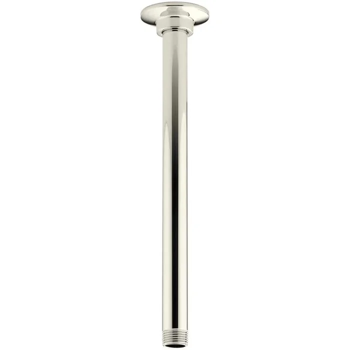 KOHLER 12 in. Ceiling Mount Rainhead Arm and Flange in Vibrant Polished Nickel