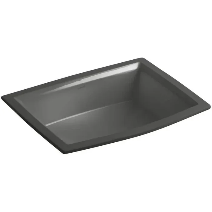 KOHLER Archer 20 in. Vitreous China Undermount Bathroom Sink in Thunder Grey with Overflow Drain