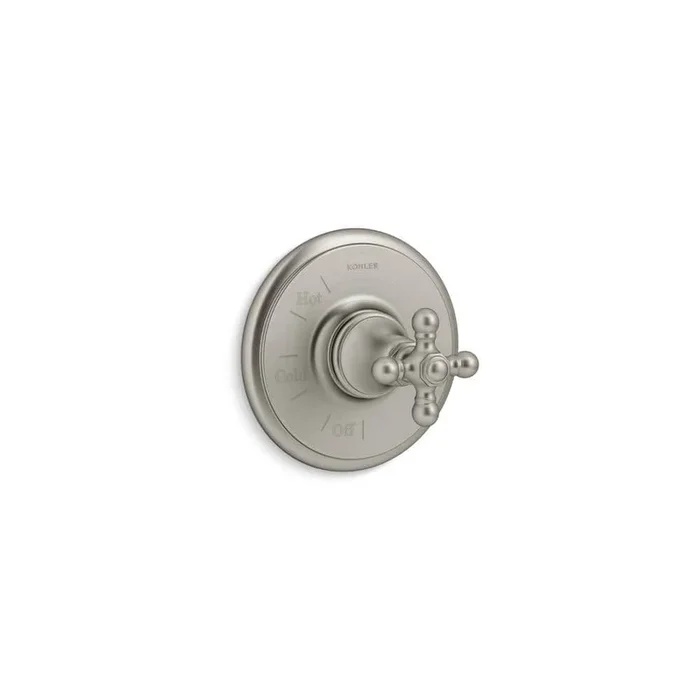KOHLER Artifacts 1-Handle Valve Trim with Cross Handle in Vibrant Brushed Nickel