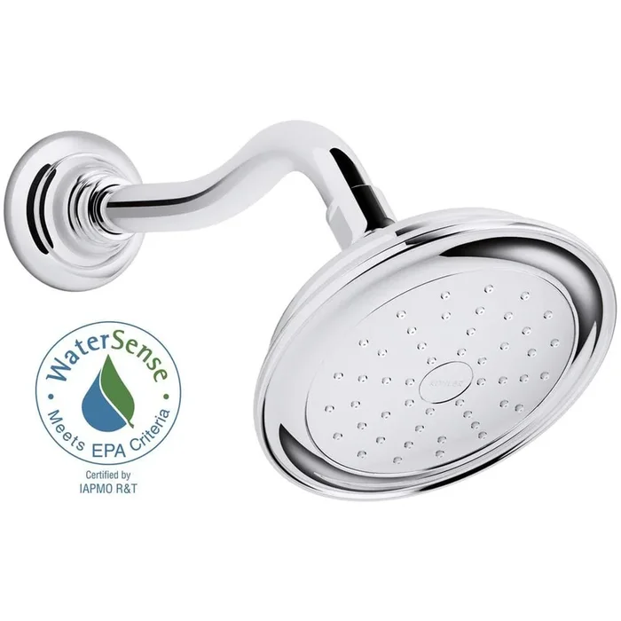 KOHLER Artifacts 1-Spray Patterns 6 in. Wall Mount Fixed Shower Head in Polished Chrome