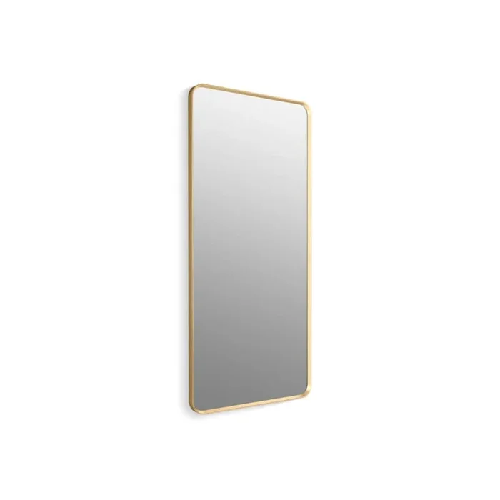 KOHLER Essential 28 in. X 60 in. Rectangular Bathroom Vanity Mirror in Moderne Brushed Gold