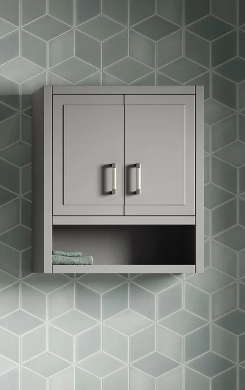 KOHLER Seer 24-in x 28-in x 10-in Mohair Grey Soft Close Bathroom Wall Cabinet