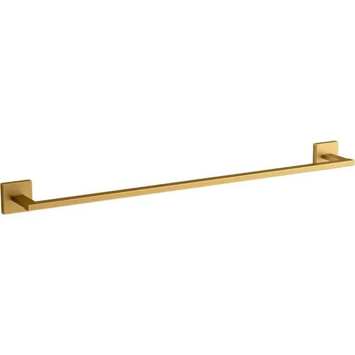 KOHLER Square 24 in. Wall Mount Towel Bar in Vibrant Brushed Moderne Brass
