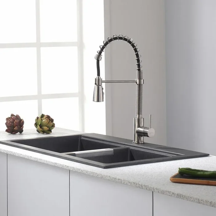 Kraus Premier Kitchen Faucet Stainless Steel 1-Handle Deck-Mount Pre-rinse Handle Kitchen Faucet
