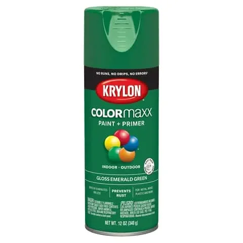 Krylon ColorMaxx Gloss Emerald Green Paint + Primer Spray Paint 12 oz